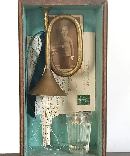 Antje Weber, Postillion, Mixed media in wooden box, €.130,-
