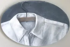Antje Weber, Shirt 1, 130 euro, Acrylic on canvas, 20x30 cm