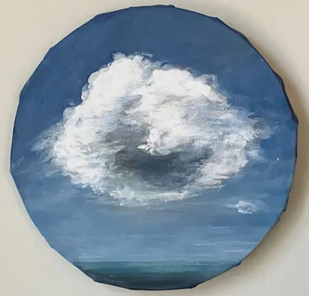 Antje Weber, small cloud, 110 euro, Mixed media on canvas, unframed, 20 cm