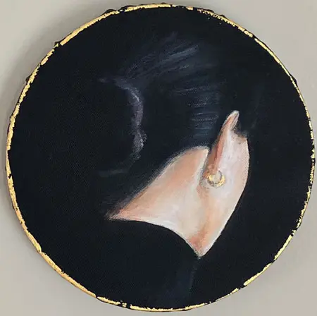 Antje Weber, Sofia, 150 euro, Acrylic on canvas with gold leaf, 20 cm