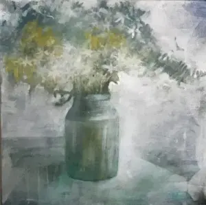 Antje Weber, Springflower, 130 euro, Acrylic on canvas, unframed, 50x50 cm