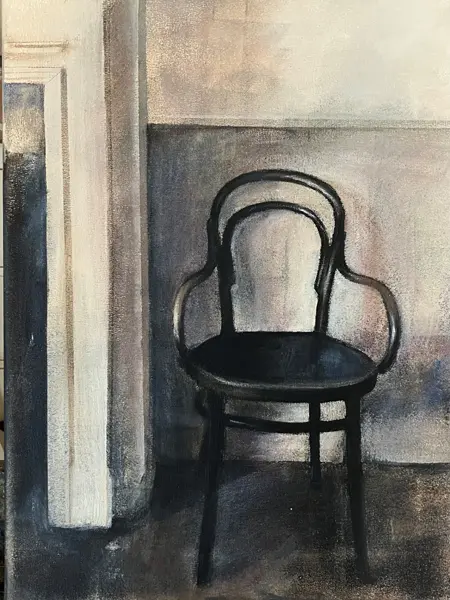 Antje Weber, Thonet Chair, 280 euro, Acrylic on canvas, unframed, 40x30 cm