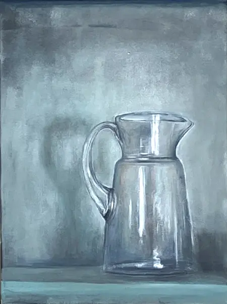Antje Weber, Waterjug, 300 euro, Mixed media on canvas, unframed, 40x30 cm