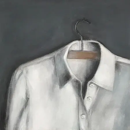 Antje Weber, White shirt, Acrylic on canvas, 30x30 cm, €.180,-