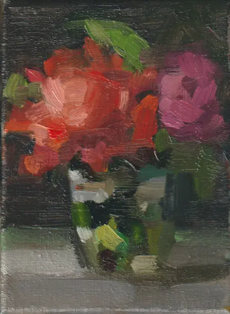 Bairbre Duggan, Bright Posy, 380 euro, Oil on canvas in frame, 13x18 cm