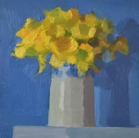 Bairbre Duggan, Daffodils, Oil on panel, unframed, 20x20 cm, €.400,-