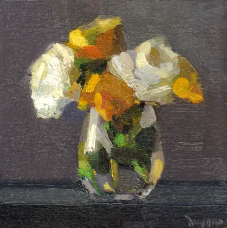 Bairbre Duggan, Garden Flowers, Oil on panel (unframed), 20x20x2 cm, €.395,-