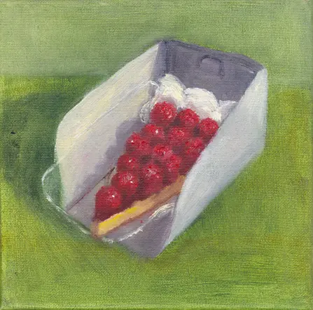Berber Boom, Frambozentaartje, Oil on canvas, 20x20 cm, €.150,-