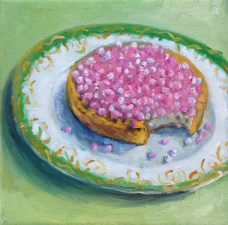 Berber Boom, Het is een meisje!, Oil on canvas, 18x18 cm, €.175,-