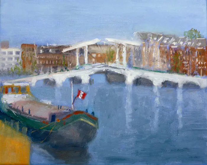 Berber Boom, Magere Brug, Oil on canvas, 24x30 cm, €.225,-