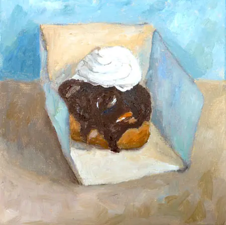 Berber Boom, Moorkop blauw, Oil on canvas, 20x20 cm, €.150,-