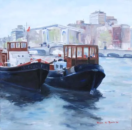 Diana de Bruin, Amstel bij de Magere Brug, 425 euro, Oil on canvas, 50x50 cm