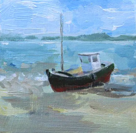 Diana de Bruin, Bretagne, Acrylic on panel, 12x12 cm, €.125,- euro