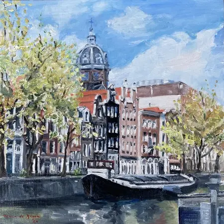 Diana de Bruin, Gelderse kade, 275 euro, Oil on panel, unframed, 30x30 cm