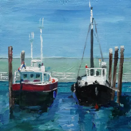 Diana de Bruin, Hollandse Havens 3, Oil on panel, 20x20 cm, €.175,-