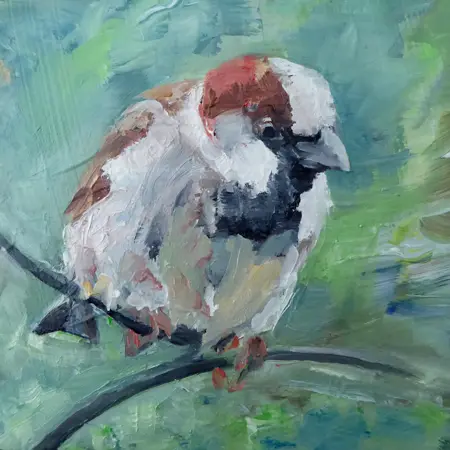 Diana de Bruin, HuisMus, 125 euro, Oil on panel, 12x12 cm