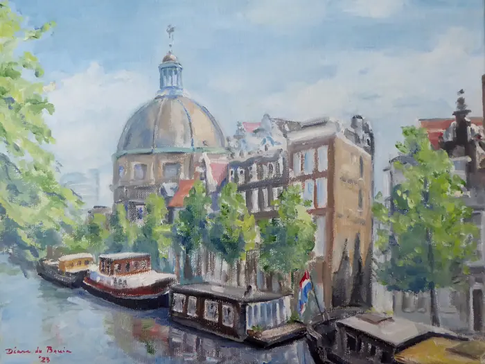 Diana de Bruin, Koepelkerk Amsterdam, 375 euro, Oil on canvas in frame, 30x40 cm