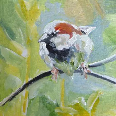 Diana de Bruin, Mus 2, 125 euro, Oil on panel, unframed, 12x12 cm