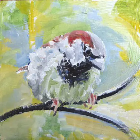 Diana de Bruin, Mus 3, 125 euro, Oil on panel, unframed, 12x12 cm