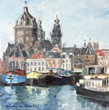 Diana de Bruin, St. Nicolaaskerk Amsterdam, Oil on panel, 20x20 cm, €.175,-