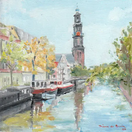 Diana de Bruin, Westertoren, 195 euro, Oil on panel, unframed, 20x20 cm