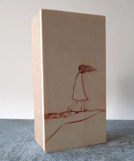 Edith Brouwer, Cipres 1, 85 euro, Etching on block, unframed, 10x5x3,5 cm