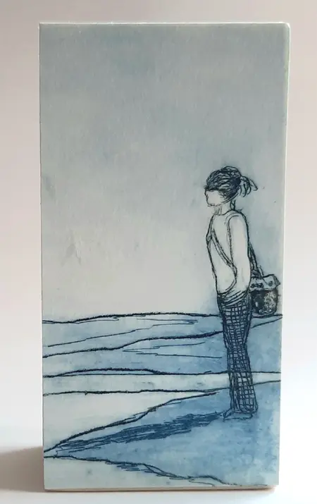 Edith Brouwer, Langs het water, 65 euro, Etching on wooden block, unframed, 5x10x3,5