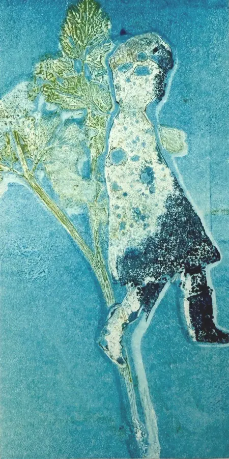 Edith Brouwer, Loop, 75 euro, Monoprint on wooden block, 5x10x5 cm