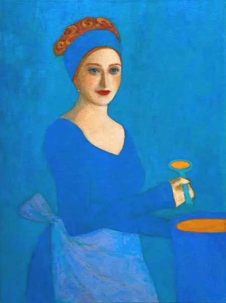 Elisabeth Jonkers, Kokkin 2 , 80x60 cm, Oil on canvas, unframed, €.1750,-