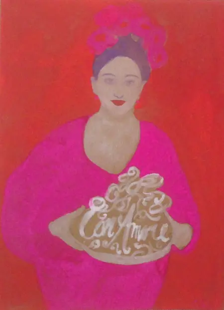 Elisabeth Jonkers, Rood kokje 1, Oil on cardboard (unframed), 42x30 cm, €.175,-