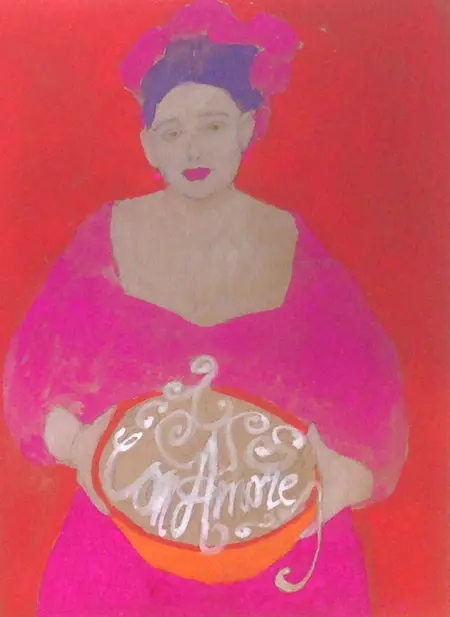 Elisabeth Jonkers, Rood kokje 4, Oil on cardboard (unframed), 42x30 cm, €.175,-