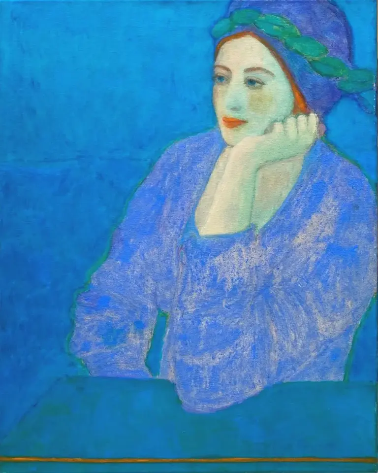Elisabeth Jonkers, Thinking , 50x40 cm, Oil on canvas, unframed, €.850,-