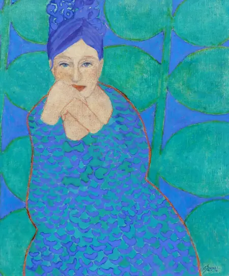 Elisabeth Jonkers, Zeemeervrouw, Oil on canvas, 60x50 cm, €.1750,-