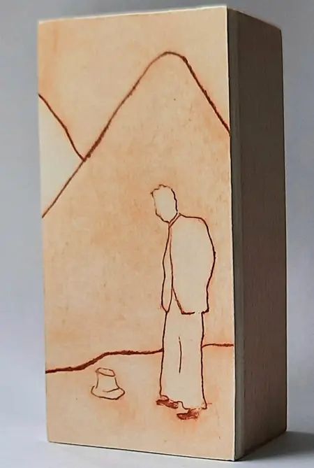 Edith Brouwer, Cipres 11, 85 euro, Etching on block, unframed, 10x5x3,5 cm
