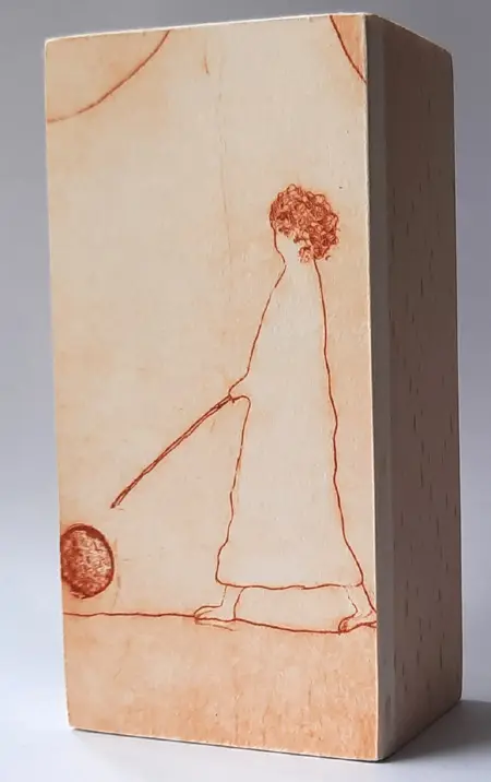 Edith Brouwer, Cipres 9, 85 euro, Etching on block, unframed, 10x5x3,5 cm