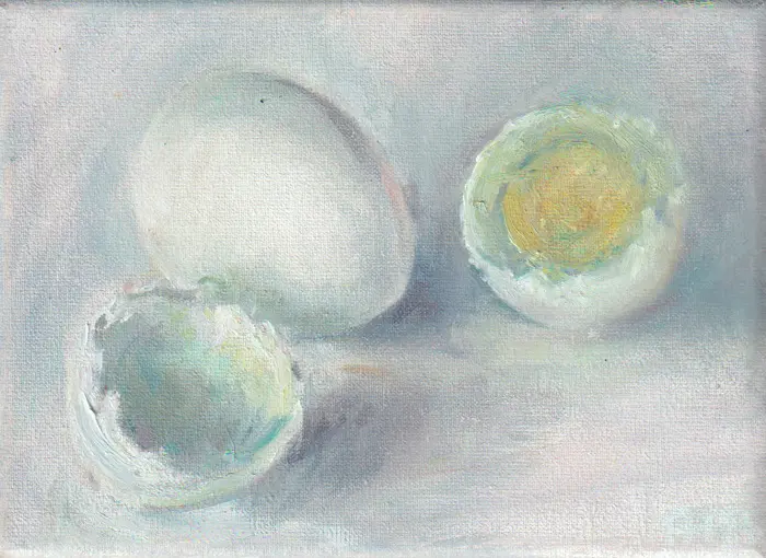 Florentine Haak, Eitje 3, 150 euro, Oil on canvas, unframed, 18x24 cm