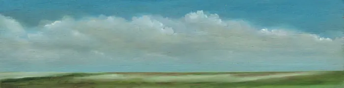 Marcel van Pinxteren, Landschap A, 125 euro, Oil on wood, unframed, 8x29 cm