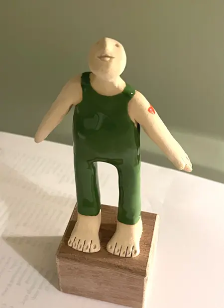 Kiki Demelinne, Man groen tattoo, 120 euro, Ceramic, 19x9x5 cm