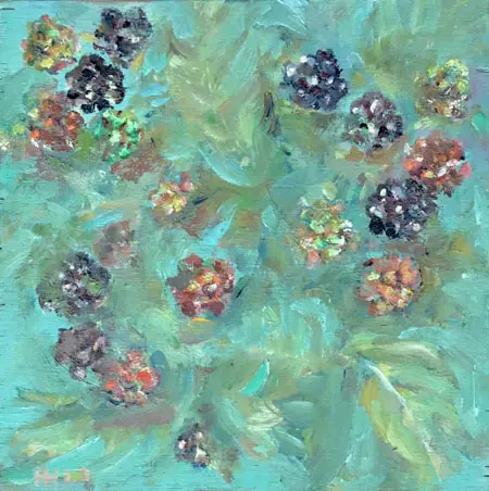 Florentine Haak, Bramen, 100 euro, Oil on panel, unframed, 15x15 cm