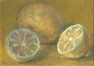 Florentine Haak, Citroenen, Oil on canvas, 13x18 cm, €.150,-