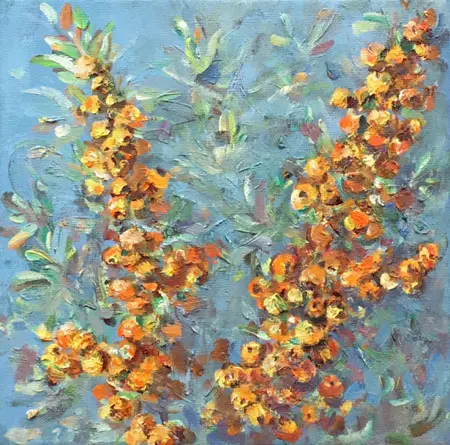 Florentine Haak, Duindoorn, 170 euro, Oil on canvas, unframed, 20x20 cm