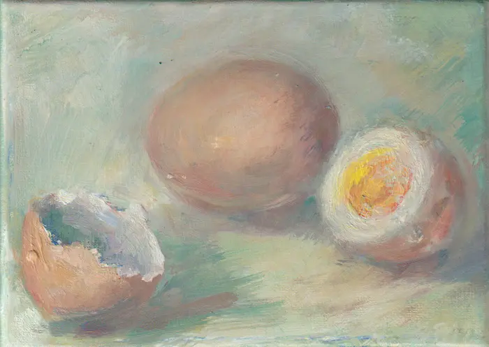 Florentine Haak, Eitje 2, 150 euro, Oil on canvas, unframed, 18x24 cm