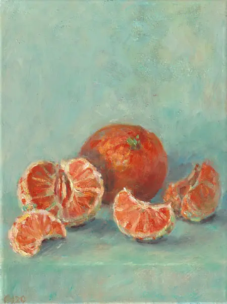Florentine Haak, Mandarijnen, Oil on canvas, 24x18 cm, €.175,-
