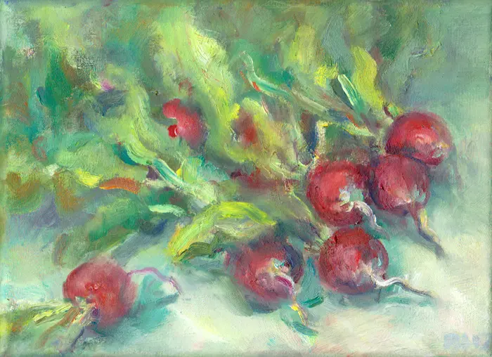 Florentine Haak, Radijs, Oil on canvas, 13x18 cm, €.130,-