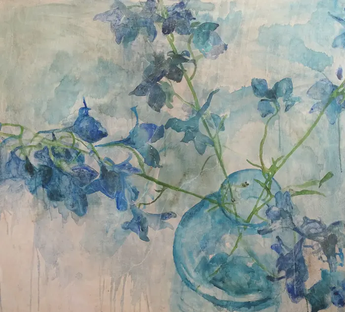 Gea Slotman, Boeket blauw groot, Acrylic on panel, 95x104x5 cm, €.545,-