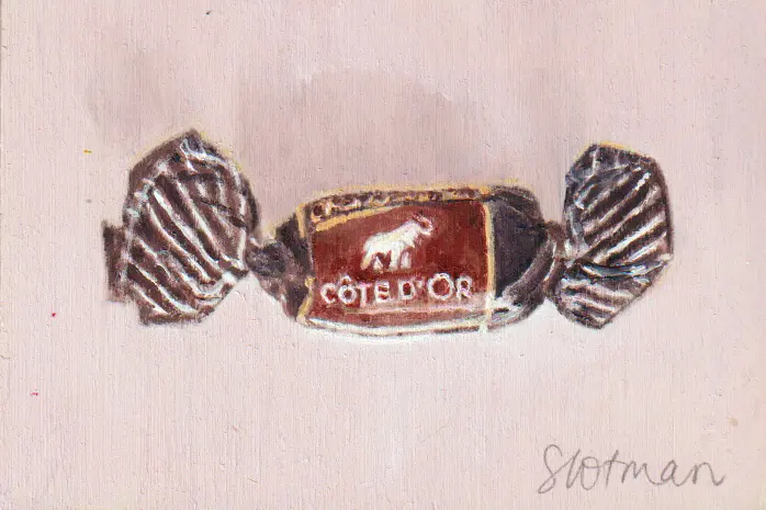 Gea Slotman, Chocotof, 115 euro, Acrylic on wood, unframed, 8x12 cm