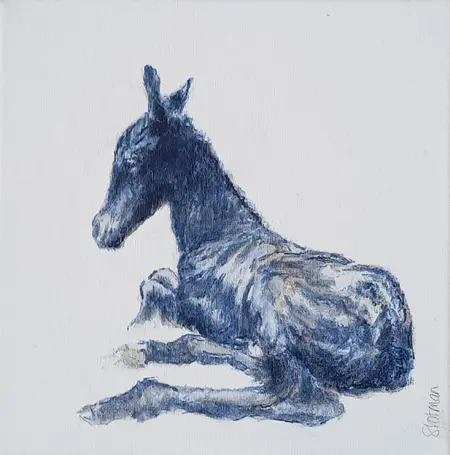 Gea Slotman, Fries Veulen, 245 euro, Mixed media on canvas, unframed, 20x20 cm