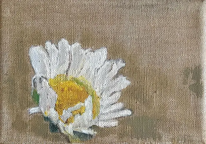 Gea Slotman, Madelief, 125 euro, Acrylic on natural linen, 13x18 cm