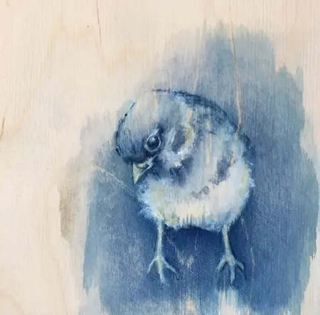 Gea Slotman, Mus 2, Acrylic on panel, 15x15x3,5 cm, €.95,-