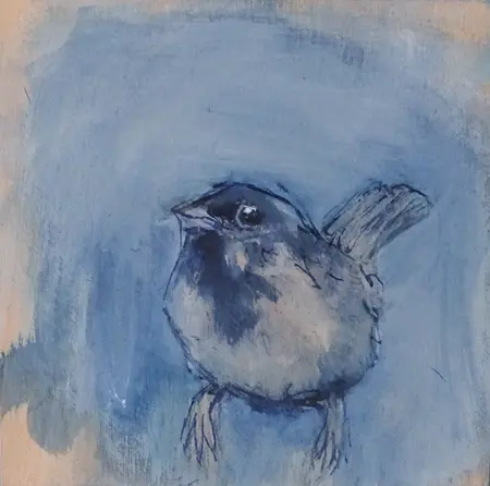 Gea Slotman, Mus, Acrylic on wood, 15x15x3cm, €.90,-